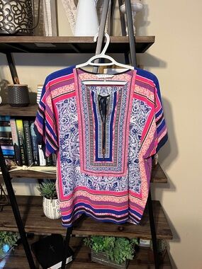 Trina Turk Tunic Sill Blouse Size M
